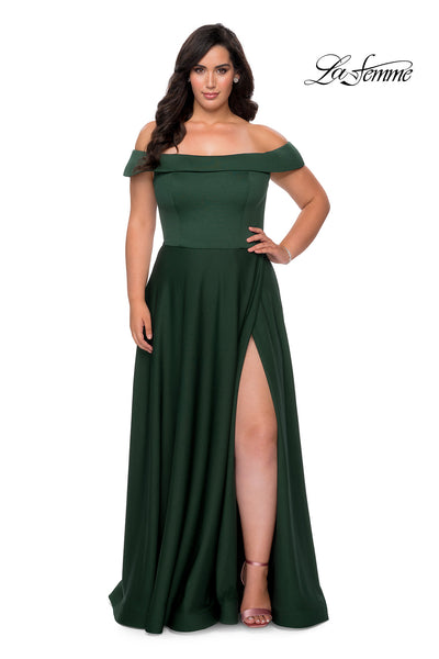 Clara - Off the Shoulder Plus Size Formal Gown - Navy