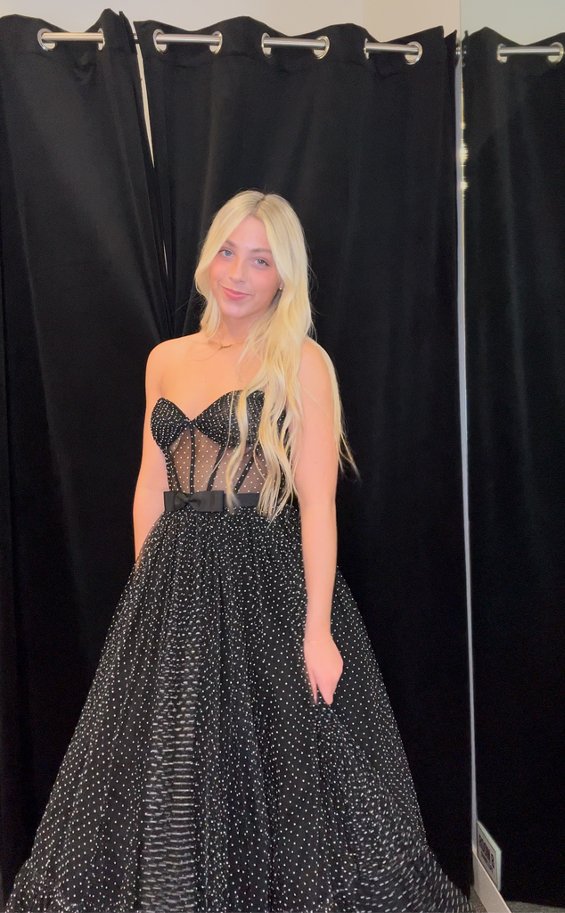 Sherri Hill 56914 IN STOCK Black/Ivory Size 2