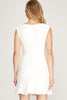 Adeline - Square Neck Knit Dress - Off White
