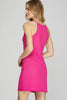 Azalea- Short Sleeve Flutter Dress- Hot Pink