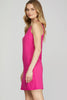 Azalea- Short Sleeve Flutter Dress- Hot Pink