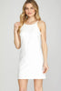 Azalea- Short Sleeve Flutter Dress- Off White