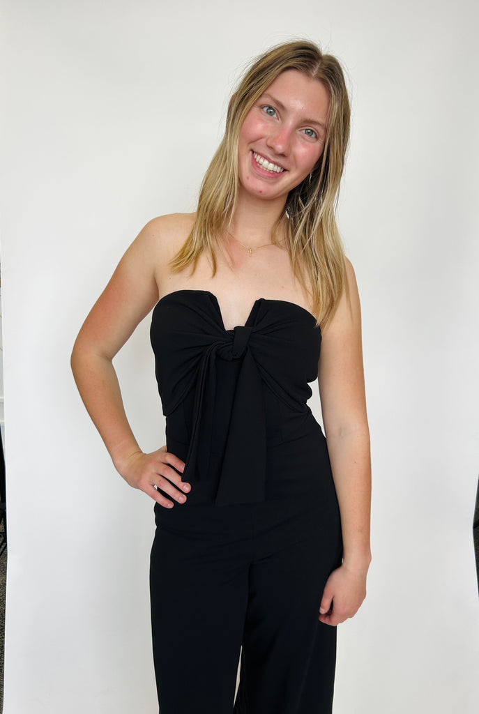 Chicago - Front Tie Jumpsuit - Black