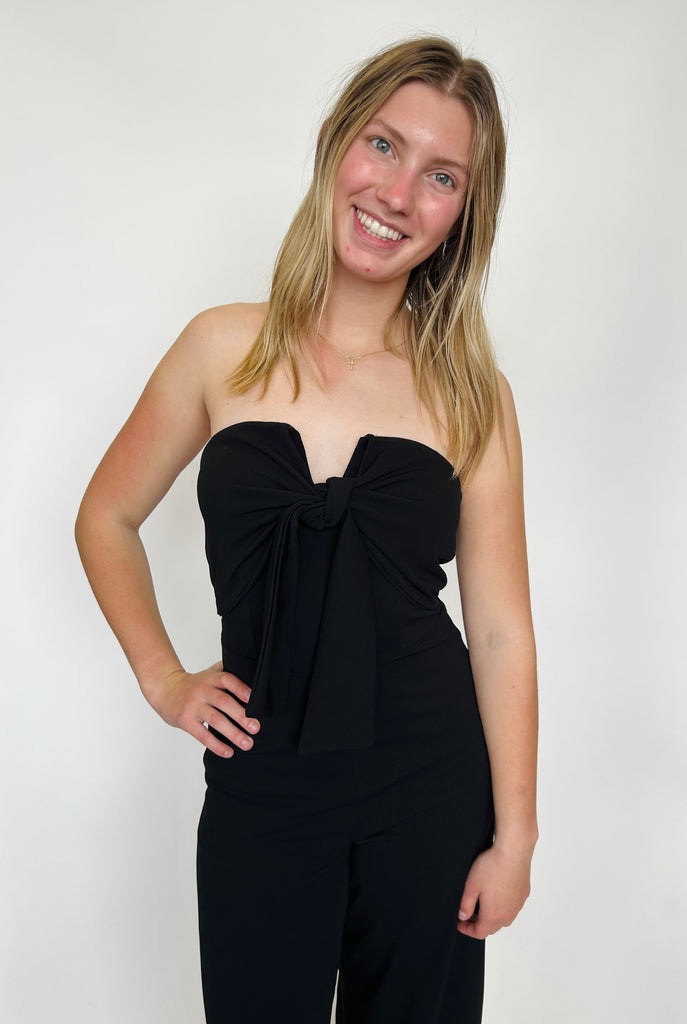 Chicago - Front Tie Jumpsuit - Black