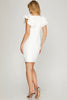 Daisy- Ruffled Sleeve Square Neck Dress- Off White