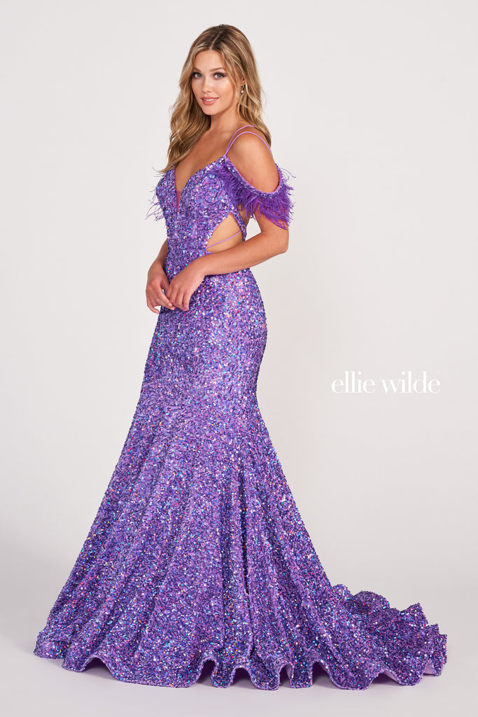 Ellie Wilde Prom Style EW34017 | IN STOCK PURPLE SIZE 8