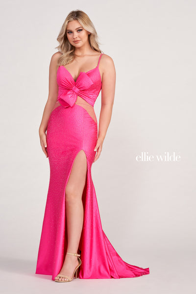 Ellie Wilde Prom Style EW34001 | IN STOCK FUCHSIA/SILVER SIZE 6