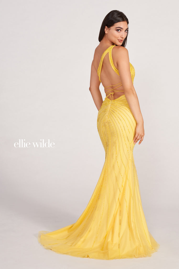 Ellie Wilde Prom Style EW34019 | IN STOCK YELLOW SIZE 2