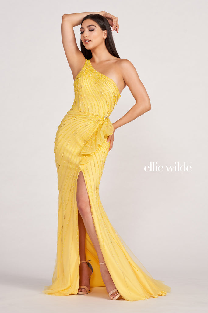 Ellie Wilde Prom Style EW34019 | IN STOCK YELLOW SIZE 2