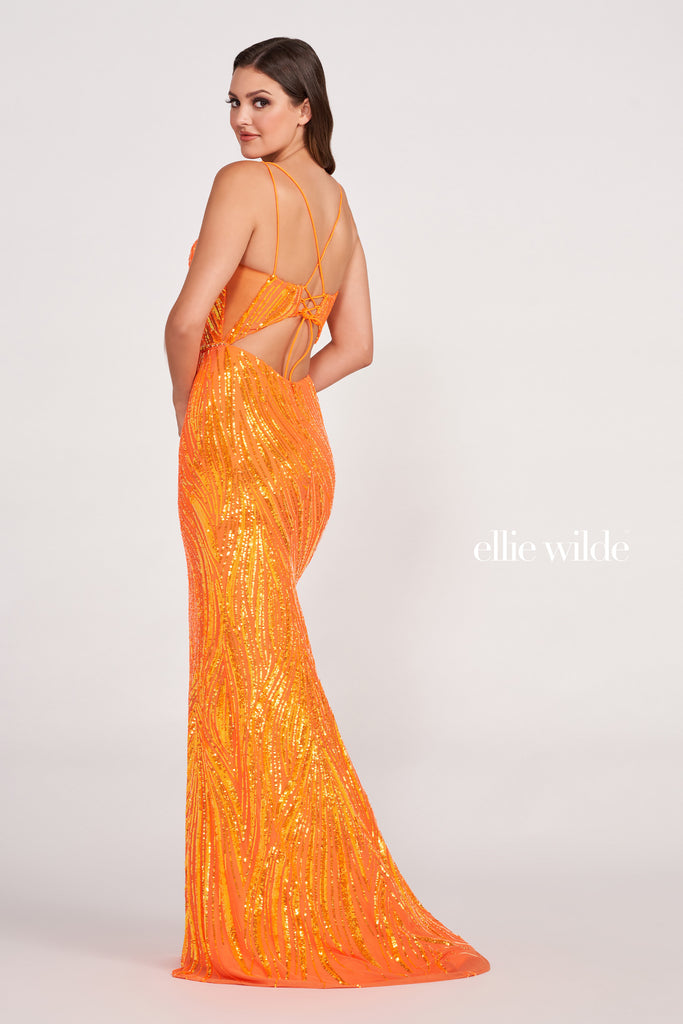 Ellie Wilde Prom Style EW34037 | IN STOCK ORANGE SIZE 8