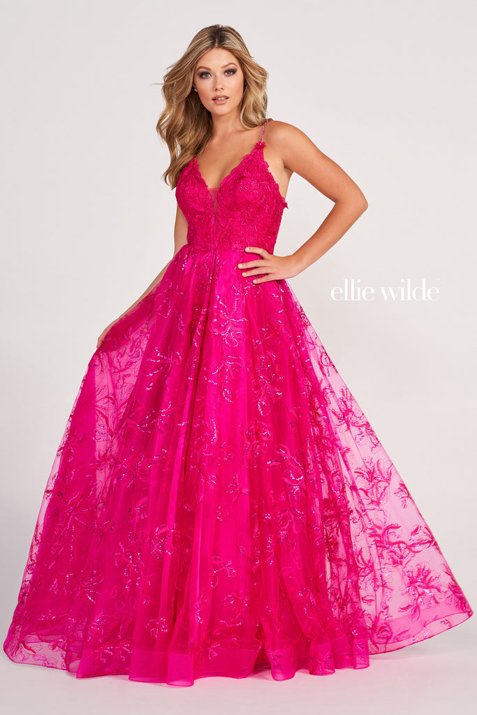 Ellie Wilde Prom Style EW34051 | IN STOCK LAVENDER SIZE 2 & MAGENTA SIZE 8
