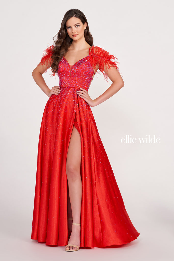 Ellie Wilde Prom Style EW34131 IN STOCK MIDNIGHT SIZE 10 & RED SIZE 0