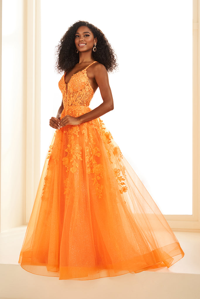 Ellie Wilde Prom Style EW36015 IN STOCK MAGENTA SIZE 10 + ORANGE SIZE 0