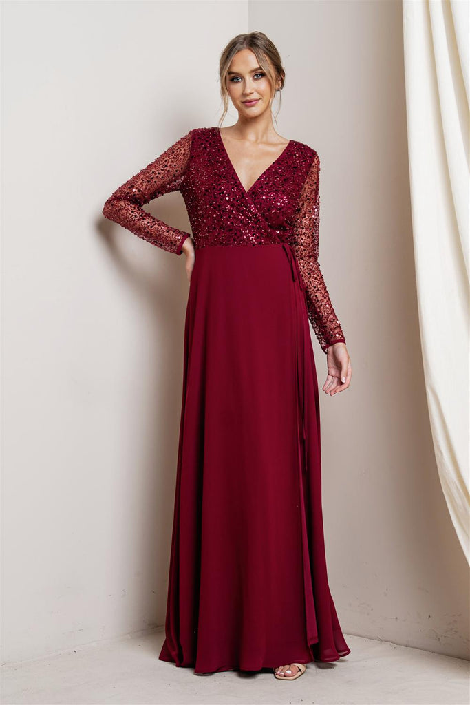 Josie- Long Sleeve Formal Gown