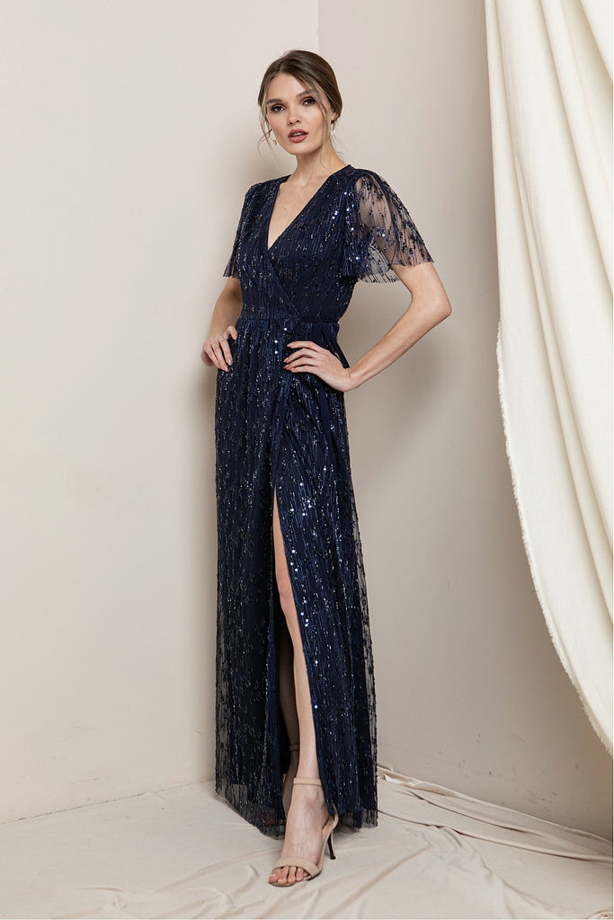 Laurent - Short Sleeve Formal Gown