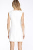 Peony- Sleeveless Asymmetrical Neck Dress- Off White