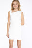 Peony- Sleeveless Asymmetrical Neck Dress- Off White