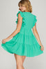 Poppy - Sleeveless Woven Ruffled Dress - Jade