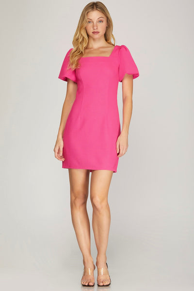 Camille- Cami Heavy Knit Mini Dress- Coral Pink