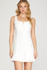 Tulip- Sleeveless Pleated Skirt Dress- Off White