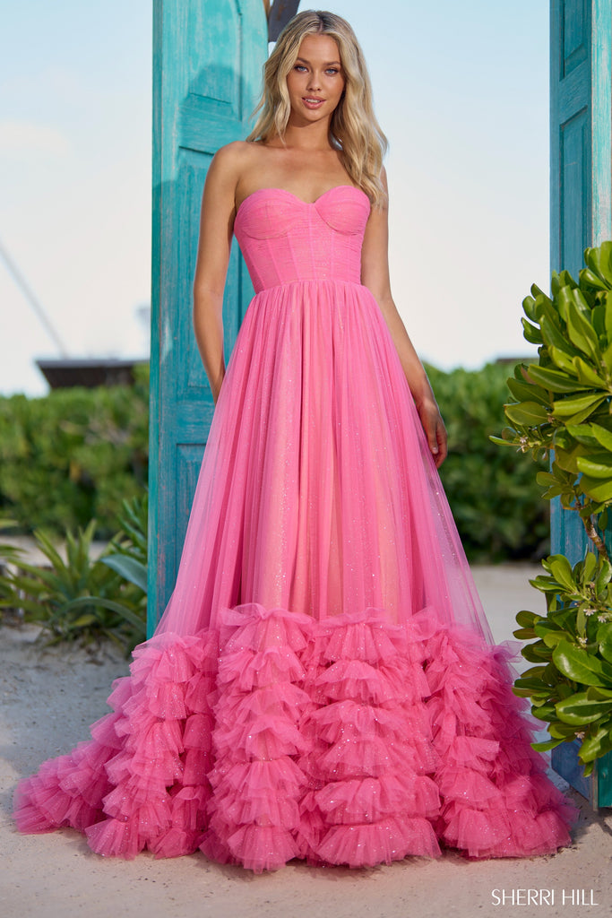 Sherri Hill 56040 | IN STOCK BRIGHT PINK SIZE 2