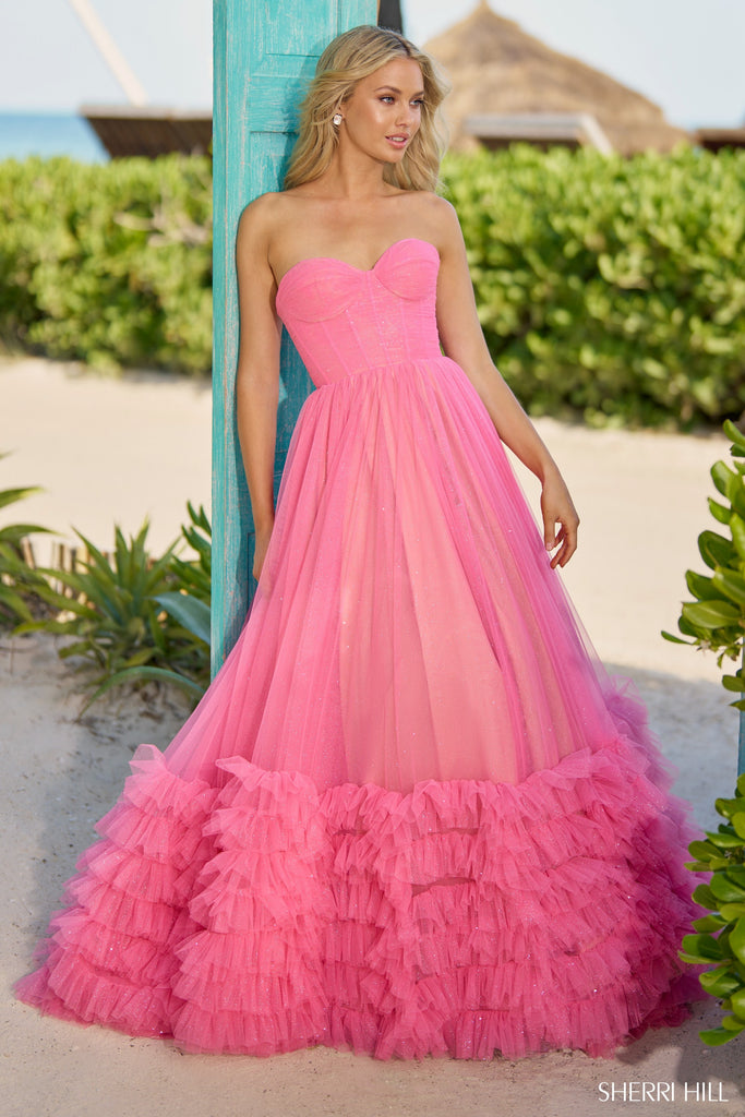 Sherri Hill 56040 | IN STOCK BRIGHT PINK SIZE 2