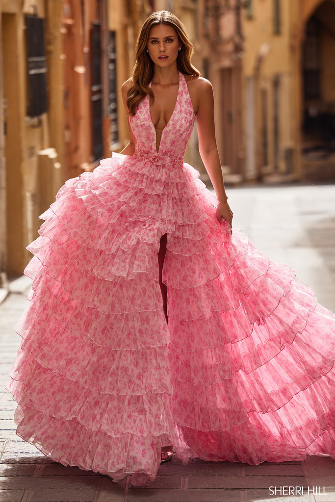 Sherri Hill 57100 IN STOCK Bright Pink Size 2