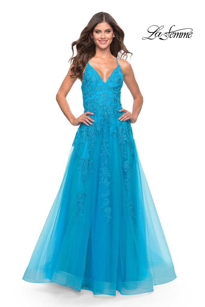 La Femme Style 31503 IN STOCK LIGHT PERIWINKLE SIZE 6, SAGE SIZE 4