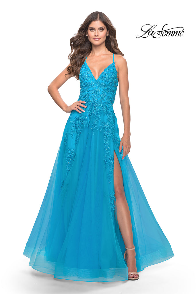 La Femme Style 31503 IN STOCK LIGHT PERIWINKLE SIZE 6, SAGE SIZE 4