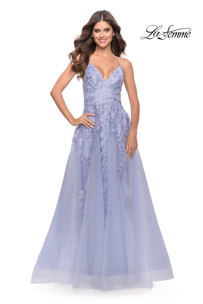 La Femme Style 31503 IN STOCK LIGHT PERIWINKLE SIZE 6, SAGE SIZE 4