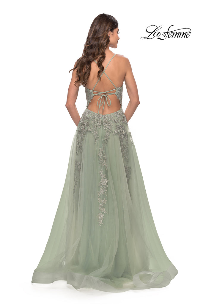 La Femme Style 31503 IN STOCK LIGHT PERIWINKLE SIZE 6, SAGE SIZE 4