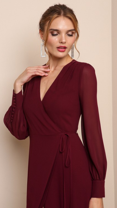 Constance - Burgundy Maxi Dress