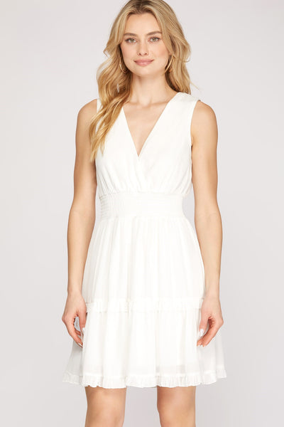 Mila - Swing Style Mini Dress - White