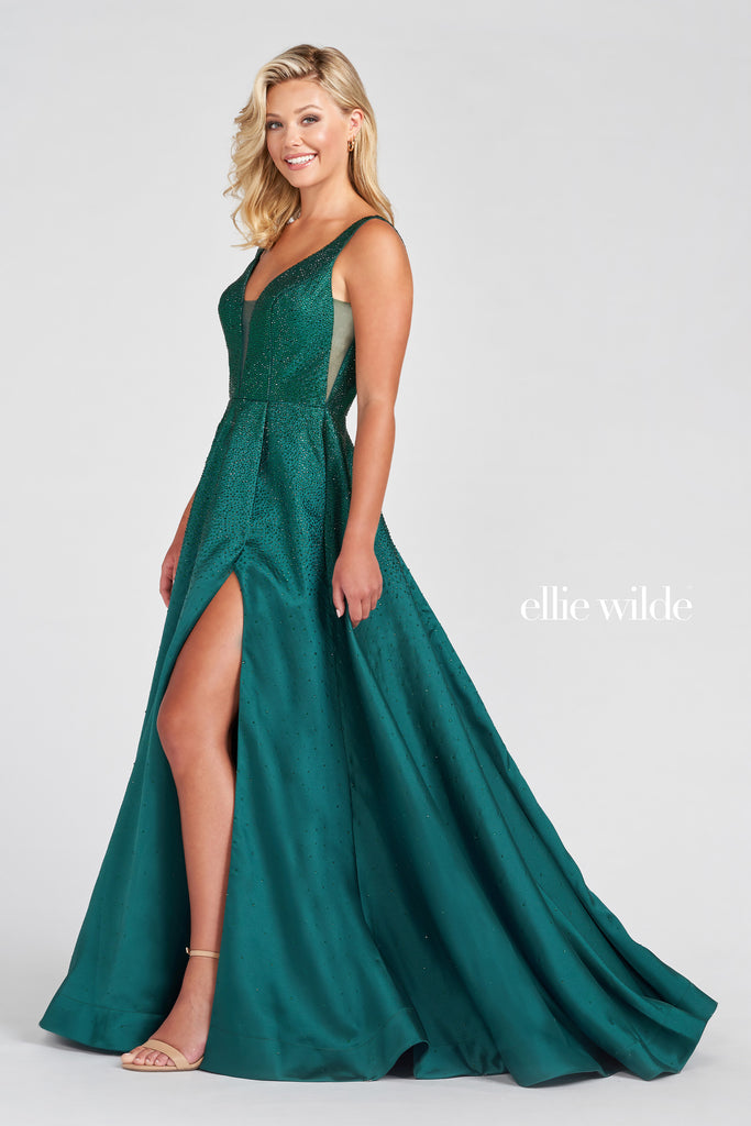 Ellie Wilde Prom Style EW122021 | IN STOCK EMERALD SIZE 4,   RED SIZE 12