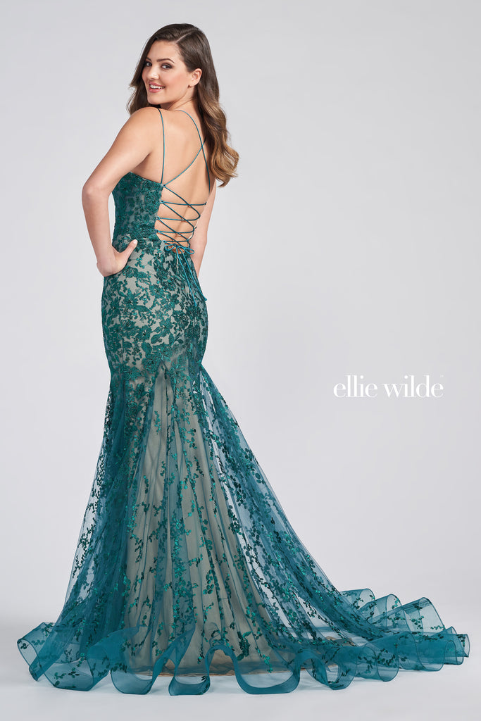 Ellie Wilde Prom Style EW122032 IN STOCK TEAL SIZE 18