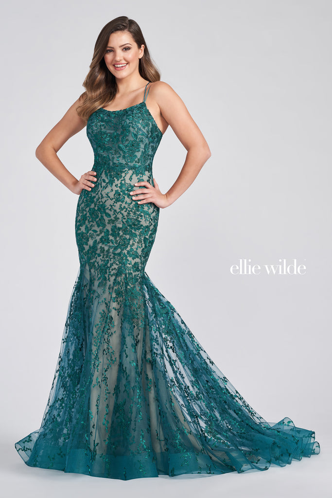 Ellie Wilde Prom Style EW122032 IN STOCK TEAL SIZE 18