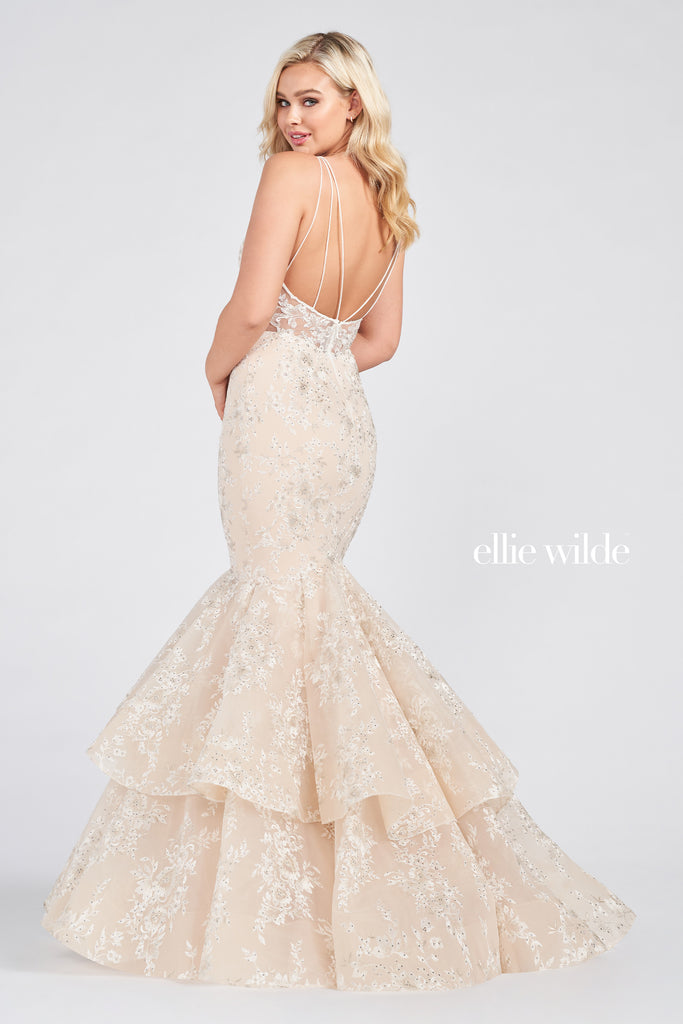 Ellie Wilde Prom Style EW122040 | IN STOCK LAVENDER/NUDE SIZE 4