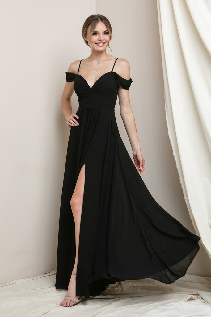 Etta - Off the Shoulder Maxi Dress - Black