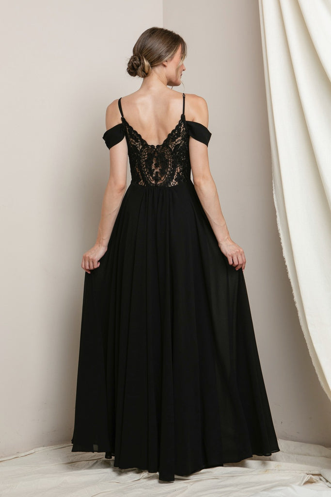 Etta - Off the Shoulder Maxi Dress - Black