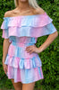 Buddy Love: Kierra Ruffled off the shoulder Mini Dress - Cotton Candy