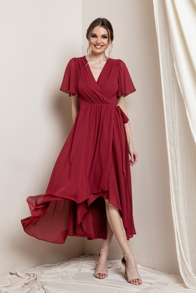 Julianna - High Low Dress - Burgundy