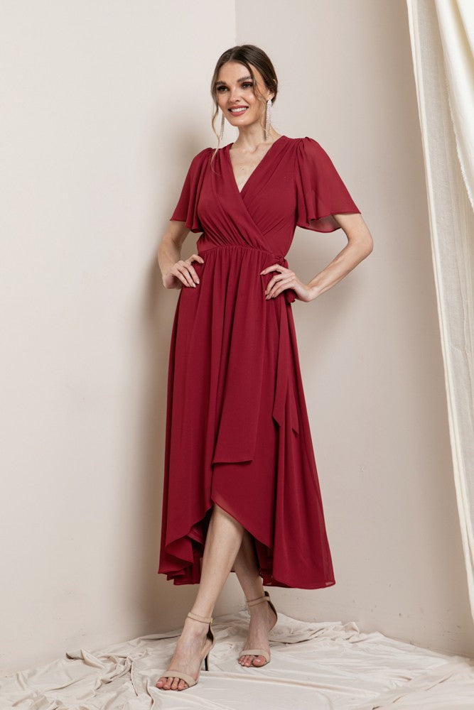 Julianna - High Low Dress - Burgundy