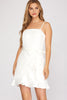 Liana - Woven Dress with Ruffled Skirt - Off White