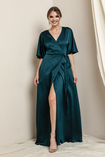 Julianna - Chiffon Maxi Dress - Emerald