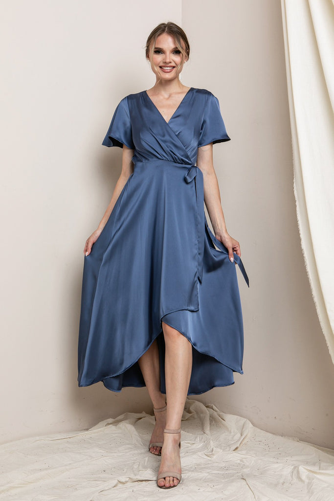 Sadie - Short Sleeve Maxi Dress - French Blue