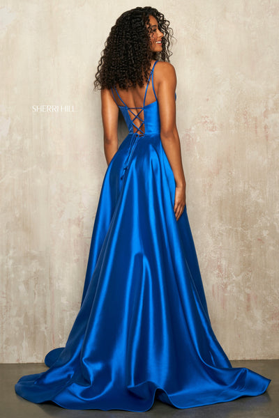 Sherri Hill Long Blue Prom Dress