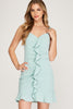 Blossom - Dress with Front Ruffle - Mint - Large