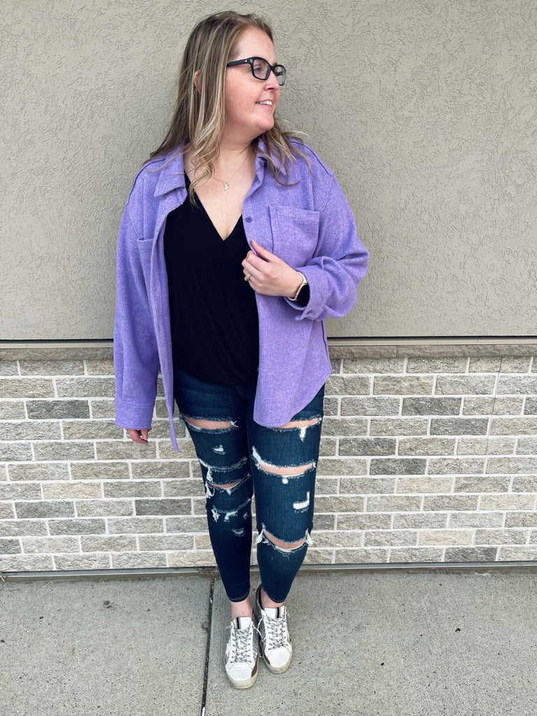 Elton Jeans - Plus Size Distressed Dark Wash Denim
