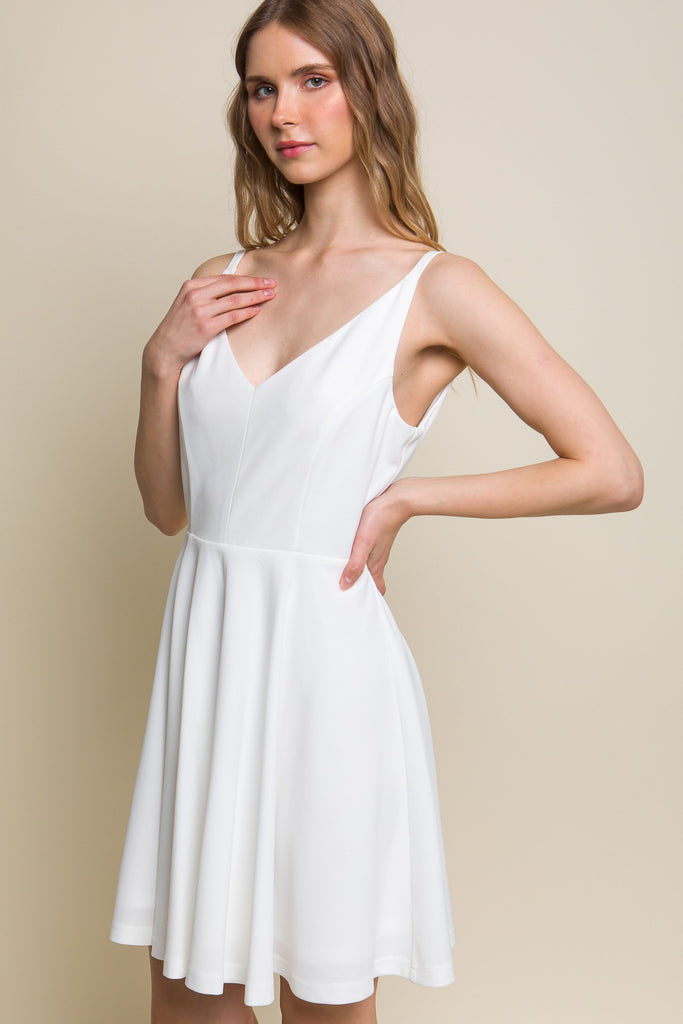 Mila - Swing Style Mini Dress - White