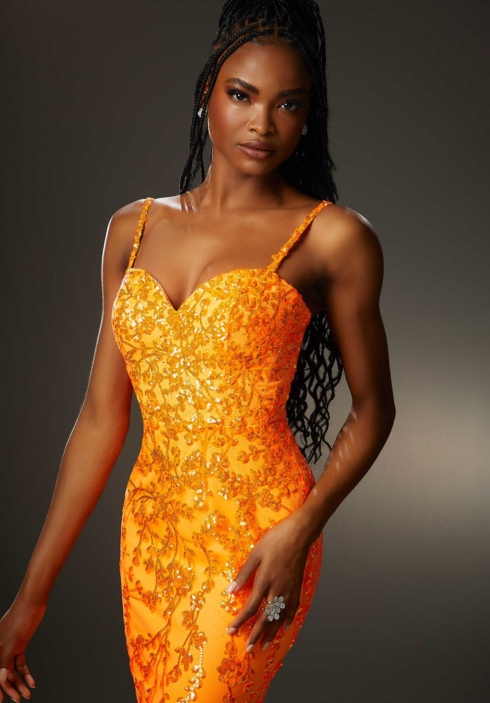 Morilee Prom Style 48040 IN STOCK NEON ORANGE SIZE 12, NEON PINK SIZE 8